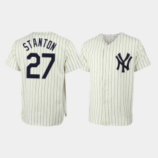 Giancarlo Stanton New York Yankees Mitchell & Ness Cream Throwback Authentic Jersey Giancarlo Stanton New York Yankees Mitchell & Ness Cream Throwback Authentic Jersey