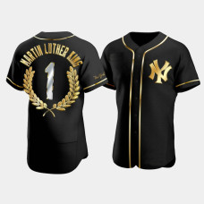 Martin Luther King New York Yankees Black Golden Edition Jersey Martin Luther King New York Yankees Black Golden Edition Jersey