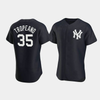 Mens New York Yankees Nick Tropeano #35 Navy Authentic Team Logo Alternate Jersey