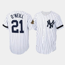 Mens New York Yankees #21 Paul O'Neill Cooperstown Collection Authentic Home White Jersey