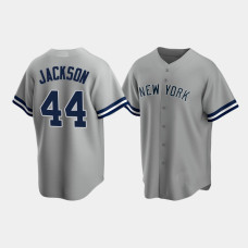 Mens New York Yankees #44 Reggie Jackson Gray Replica Road Jersey