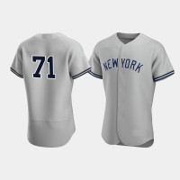 Mens New York Yankees #71 Thairo Estrada Gray Authentic Road Jersey