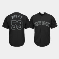 New York Yankees #53 Zack Britton 2019 Players' Weekend With A K Black Replica Jersey Mens New York Yankees #53 Zack Britton 2019 Players' Weekend With A K Black Replica Jersey Mens