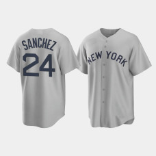 New York Yankees Gary Sanchez Gray 2021 Field of Dreams Replica Jersey New York Yankees Gary Sanchez Gray 2021 Field of Dreams Replica Jersey