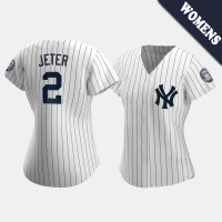 Womens New York Yankees Derek Jeter #2 White Navy 2020 Hall of Fame Induction Replica Home Jersey Womens New York Yankees Derek Jeter #2 White Navy 2020 Hall of Fame Induction Replica Home Jersey