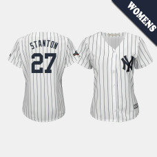Womens New York Yankees #27 Giancarlo Stanton 2019 Postseason White Official Cool Base Jersey Womens New York Yankees #27 Giancarlo Stanton 2019 Postseason White Official Cool Base Jersey