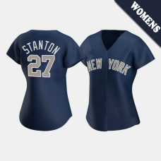 Womens New York Yankees Giancarlo Stanton #27 Navy Replica 2020 Alternate Jersey Womens New York Yankees Giancarlo Stanton #27 Navy Replica 2020 Alternate Jersey