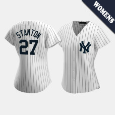 Womens New York Yankees Giancarlo Stanton #27 White Replica 2020 Home Jersey Womens New York Yankees Giancarlo Stanton #27 White Replica 2020 Home Jersey