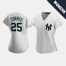 Womens New York Yankees Gleyber Torres #25 White Replica 2020 Home Jersey Womens New York Yankees Gleyber Torres #25 White Replica 2020 Home Jersey