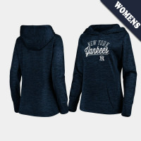 Womens New York Yankees Simplicity Heathered Navy Pullover Majestic Hoodie