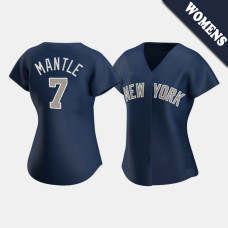 Womens New York Yankees Mickey Mantle #7 Navy Replica 2020 Alternate Jersey Womens New York Yankees Mickey Mantle #7 Navy Replica 2020 Alternate Jersey