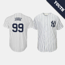 Youth New York Yankees #99 Aaron Judge Cooperstown Collection Home White Jersey