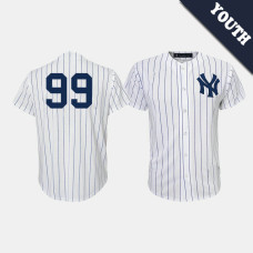 Youth New York Yankees Aaron Judge #99 White Navy Replica Home Jersey