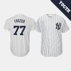 Youth New York Yankees #77 Clint Frazier Cooperstown Collection Home White Jersey Youth New York Yankees #77 Clint Frazier Cooperstown Collection Home White Jersey