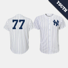 Youth New York Yankees Clint Frazier #77 White Navy Replica Home Jersey Youth New York Yankees Clint Frazier #77 White Navy Replica Home Jersey