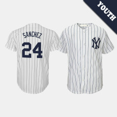 Youth New York Yankees #24 Gary Sanchez Cooperstown Collection Home White Jersey Youth New York Yankees #24 Gary Sanchez Cooperstown Collection Home White Jersey