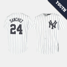 Youth New York Yankees Gary Sanchez #24 White Replica Home Jersey Youth New York Yankees Gary Sanchez #24 White Replica Home Jersey