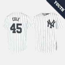 Youth New York Yankees Gerrit Cole #45 White Replica Home Jersey Youth New York Yankees Gerrit Cole #45 White Replica Home Jersey