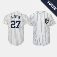 Youth New York Yankees #27 Giancarlo Stanton Cooperstown Collection Home White Jersey Youth New York Yankees #27 Giancarlo Stanton Cooperstown Collection Home White Jersey