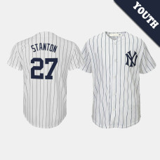 Youth New York Yankees #27 Giancarlo Stanton Cooperstown Collection Home White Jersey Youth New York Yankees #27 Giancarlo Stanton Cooperstown Collection Home White Jersey