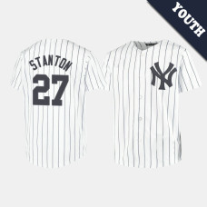 Youth New York Yankees Giancarlo Stanton #27 White Replica Home Jersey Youth New York Yankees Giancarlo Stanton #27 White Replica Home Jersey