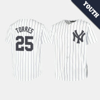 Youth New York Yankees Gleyber Torres #25 White Replica Home Jersey Youth New York Yankees Gleyber Torres #25 White Replica Home Jersey
