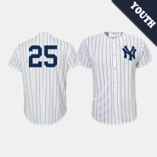 Youth New York Yankees Gleyber Torres #25 White Navy Replica Home Jersey Youth New York Yankees Gleyber Torres #25 White Navy Replica Home Jersey