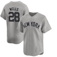 Austin Wells #28 New York Yankees Away Jersey - Gray Limited Austin Wells #28 New York Yankees Away Jersey - Gray Limited
