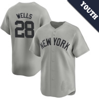 Austin Wells #28 New York Yankees Youth Away Jersey - Gray Limited Austin Wells #28 New York Yankees Youth Away Jersey - Gray Limited