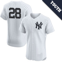 Austin Wells #28 New York Yankees Youth Home Jersey - White Elite Austin Wells #28 New York Yankees Youth Home Jersey - White Elite