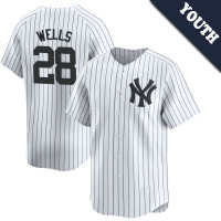 Austin Wells #28 New York Yankees Youth Home Jersey - White Limited Austin Wells #28 New York Yankees Youth Home Jersey - White Limited