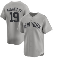Dave Righetti #19 New York Yankees Away Retired Player Jersey - Gray Limited Dave Righetti #19 New York Yankees Away Retired Player Jersey - Gray Limited