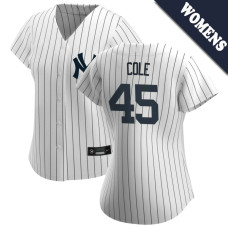 Gerrit Cole #45 New York Yankees Women's Home Jersey - White Replica Gerrit Cole #45 New York Yankees Women's Home Jersey - White Replica