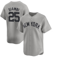 Jason Giambi #25 New York Yankees Away Retired Player Jersey - Gray Limited Jason Giambi #25 New York Yankees Away Retired Player Jersey - Gray Limited