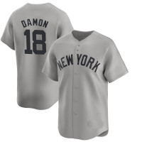 Johnny Damon #18 New York Yankees Away Retired Player Jersey - Gray Limited Johnny Damon #18 New York Yankees Away Retired Player Jersey - Gray Limited