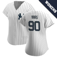 Jorbit Vivas #90 New York Yankees Women's Home Jersey - White Replica Jorbit Vivas #90 New York Yankees Women's Home Jersey - White Replica