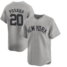 Jorge Posada #20 New York Yankees Away Retired Player Jersey - Gray Limited Jorge Posada #20 New York Yankees Away Retired Player Jersey - Gray Limited