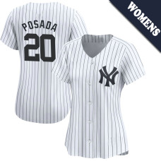 Jorge Posada #20 New York Yankees Women's Home Retired Player Jersey - White Limited Jorge Posada #20 New York Yankees Women's Home Retired Player Jersey - White Limited