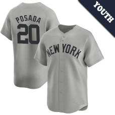 Jorge Posada #20 New York Yankees Youth Away Retired Player Jersey - Gray Limited Jorge Posada #20 New York Yankees Youth Away Retired Player Jersey - Gray Limited