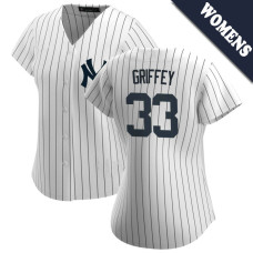 Ken Griffey Sr. #33 New York Yankees Women's Home Retired Player Jersey - White Replica