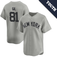Luis Gil #81 New York Yankees Youth Away Jersey - Gray Limited Luis Gil #81 New York Yankees Youth Away Jersey - Gray Limited