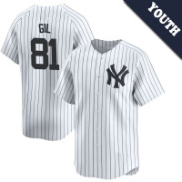 Luis Gil #81 New York Yankees Youth Home Jersey - White Limited Luis Gil #81 New York Yankees Youth Home Jersey - White Limited