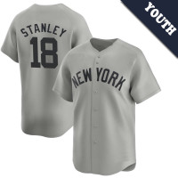 Mike Stanley #18 New York Yankees Youth Away Retired Player Jersey - Gray Limited