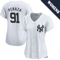 Oswald Peraza #91 New York Yankees Women's Home Jersey - White Limited