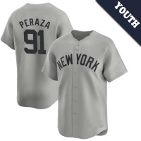 Oswald Peraza #91 New York Yankees Youth Away Jersey - Gray Limited