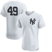 Ron Guidry #49 New York Yankees Home Retired Player Jersey - White Elite Ron Guidry #49 New York Yankees Home Retired Player Jersey - White Elite