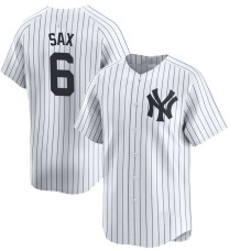 Steve Sax #6 New York Yankees Home Retired Player Jersey - White Limited