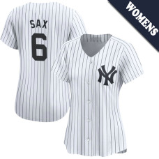 Steve Sax #6 New York Yankees Women's Home Retired Player Jersey - White Limited