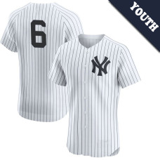 Steve Sax #6 New York Yankees Youth Home Retired Player Jersey - White Elite