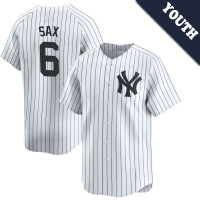 Steve Sax #6 New York Yankees Youth Home Retired Player Jersey - White Limited Steve Sax #6 New York Yankees Youth Home Retired Player Jersey - White Limited